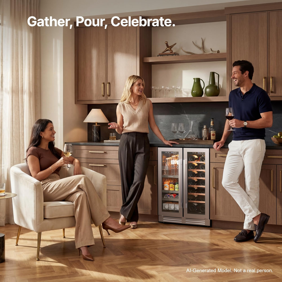 Ca'Lefort 48 Inch Wine & Beverage Refrigerator, 200 Can and 46 Bottle