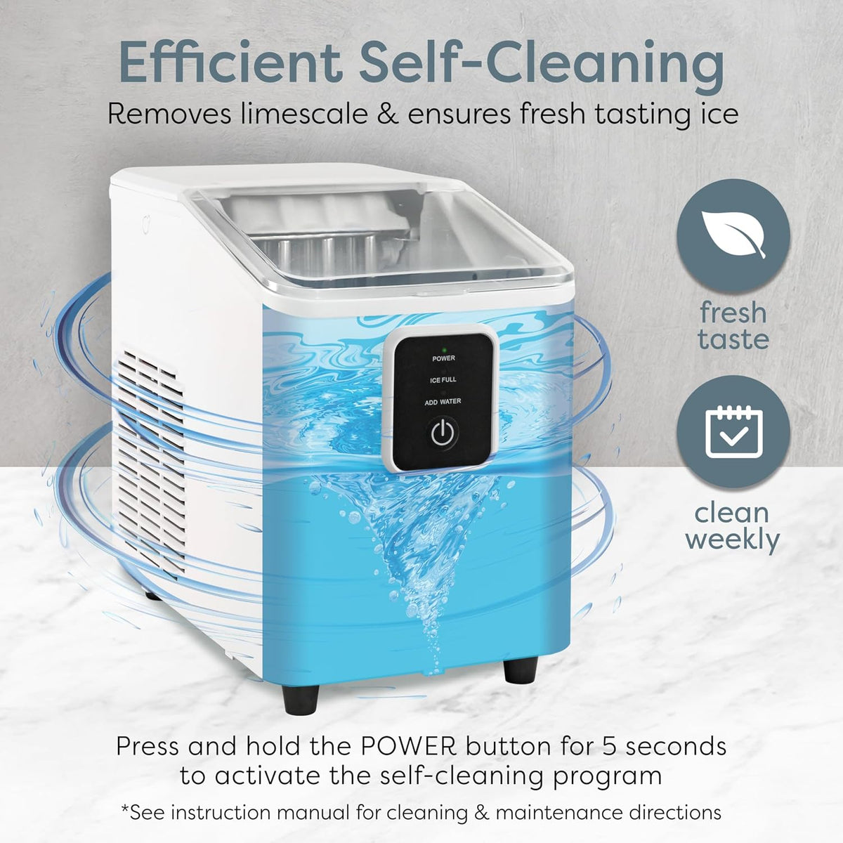 Igloo Ice Maker Countertop, Portable Ice Maker with Handle, 26lbs, Black