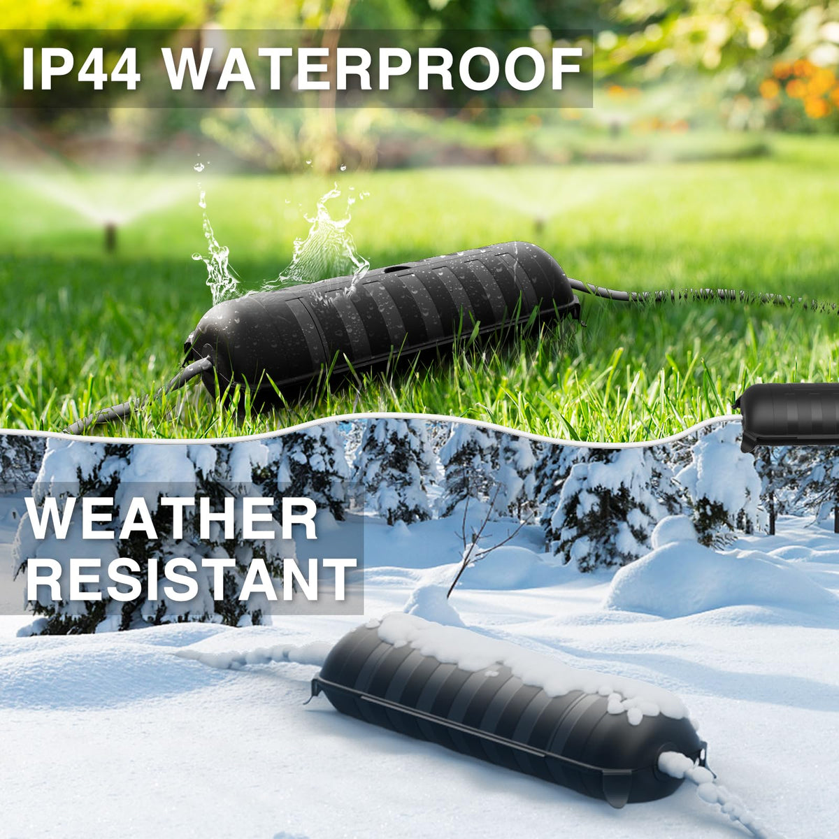 [3 Pack] Flemoon Outdoor Extension Cord Safety Cover with Waterproof Seal