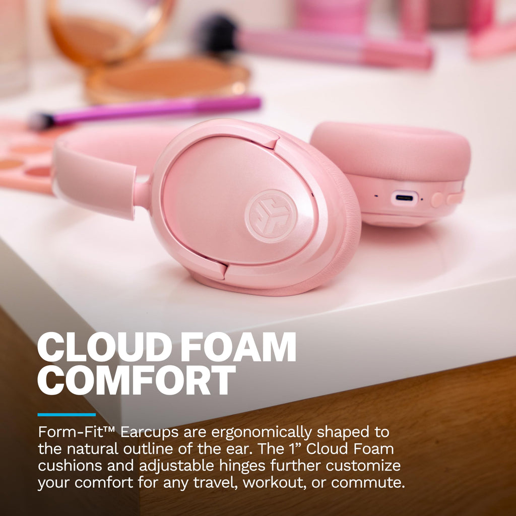 JLab JBuds Lux ANC Wireless Over-Ear Headphones, Mauve