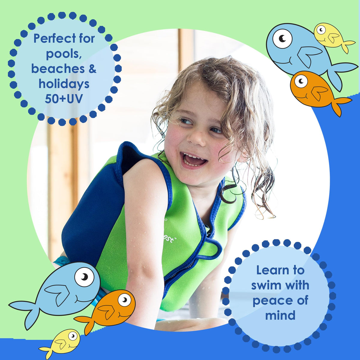 SwimBest Swim Vest - For Baby, Toddler & Kids. Adjustable Buoyancy Swim Jacket, ideal for pools/beaches/holidays & Learning to Swim