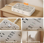 6 FT Surge Protector Power Strip with 6 USB, 16 Outlets, 2400J