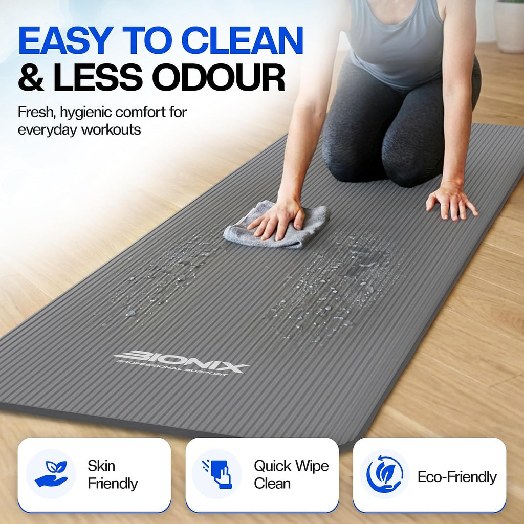 Bionix Yoga Mat For Women Men, Thick Pilates Exercise Mat, Home Gym Fitness