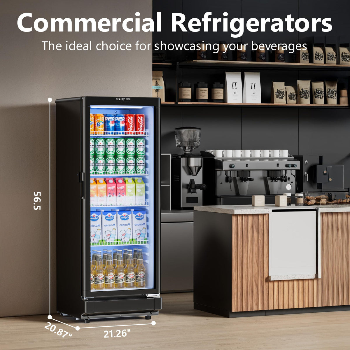 6 Cu.Ft Commercial Beverage Fridge with Glass Door