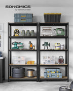 SONGMICS 5-Tier Heavy-Duty Shelving Units, Set of 2, Boltless Assembly
