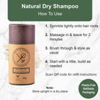 Battle Green Natural Dry Shampoo Powder 55g Tube (Mint and Tea Tree)