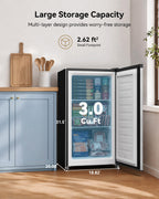 Feelfunn 3.0 Cu.ft Mini Freezer, Small Upright Freezer, Black