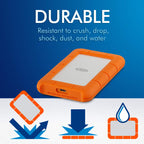 LaCie 5TB Rugged Portable Hard Drive | USB-C (STFR5000800)