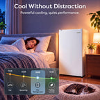 Igloo 2.6 Cu.Ft Mini Fridge with Freezer- Single Door Compact Refrigerator with Glass Shelves for Homes, Dorms & Offices- Keep Snacks, Drinks & Frozen Foods Cool with Temperature Control Fridge- White