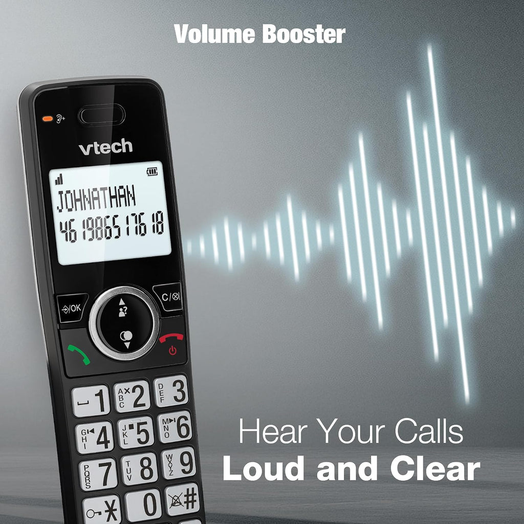 VTech EA5053 DECT Cordless Phone with Answering Machine,Nuisance Call Blocker, Volume Booster, Easy-to-Read Backlit Display, 18 Hours Talk-time, Handsfree Speakerphone, 4-Handset