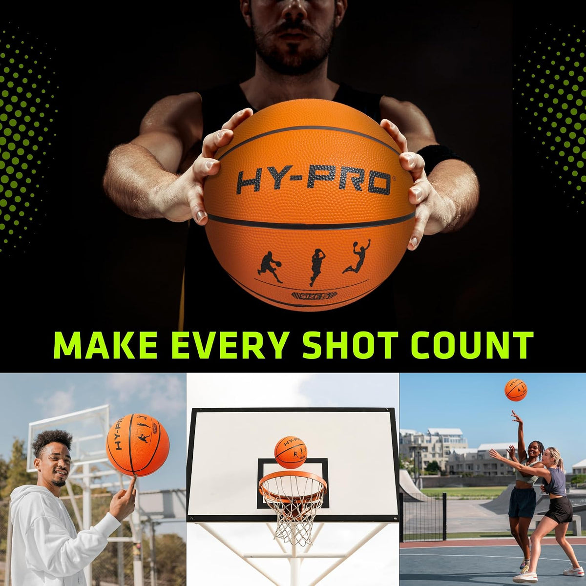 Hy-Pro Basketball Size 5 - Basketball Ball with Durable Rubber Compound