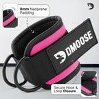 DMoose Fitness Ankle Strap for Cable Machine - One Size Fit with Premium Padding Cuffs - Cable Kickback Ankle Straps - Gym Attachments & Lower Body Exercises
