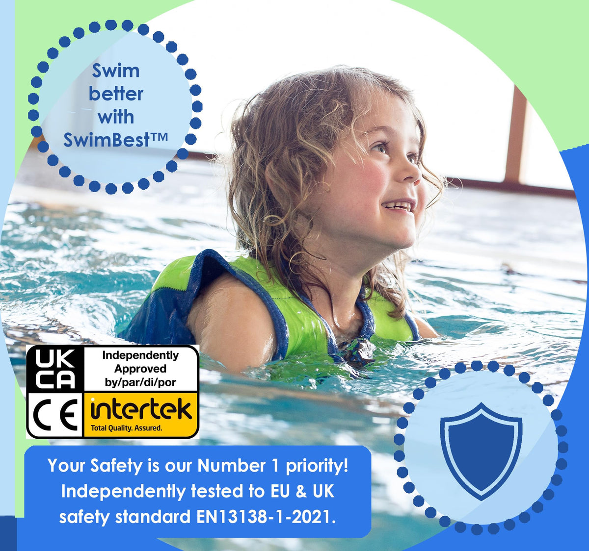 SwimBest Swim Vest - For Baby, Toddler & Kids. Adjustable Buoyancy Swim Jacket, ideal for pools/beaches/holidays & Learning to Swim