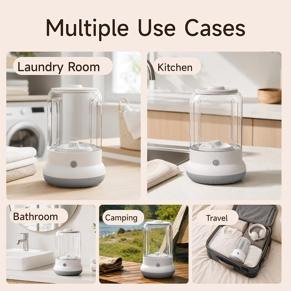 Mini Washing Machine, 3L Compact Small Laundry Washer for Underwear, Socks etc.（White）