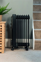 Russell Hobbs 2000W/2KW Oil Filled Radiator, 9 Fin Portable Electric Heater - White, Adjustable Thermostat with 3 Heat Settings, Safety Cut-off, 20 m sq Room Size, RHOFR5002, 2 Year Guarantee