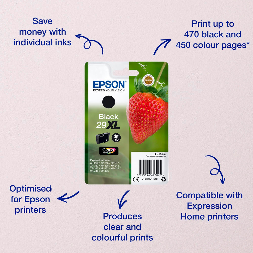 Epson 29XL Cyan Strawberry High Yield Genuine, Claria Home Ink