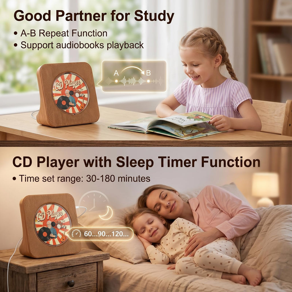 Gueray CD Player Portable Bluetooth Desktop CD Players for Home