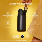 ION8 Lightweight Steel Kids Water Bottle, 400ml/13oz, Purple Unicorns