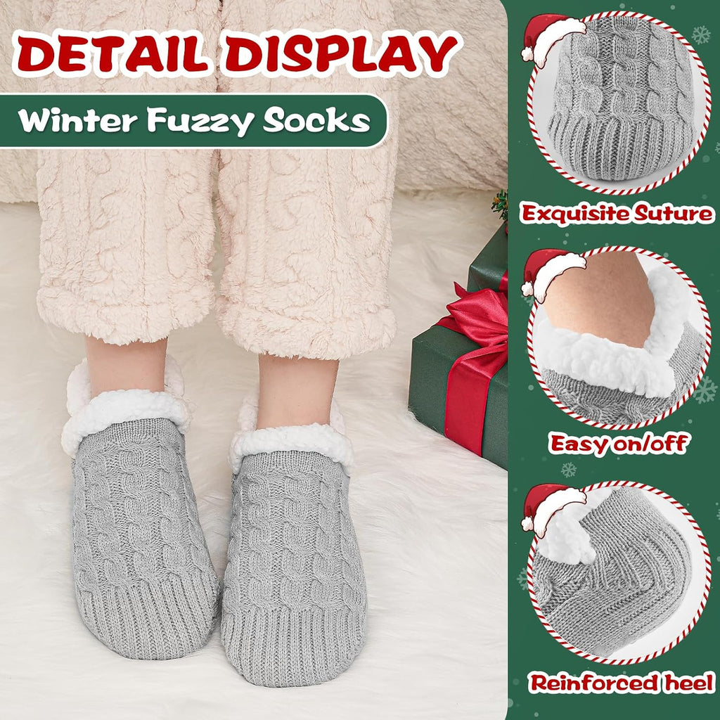 Niorasen Fluffy Slipper Socks Women Men, Winter Gift for Her, UK 4-9