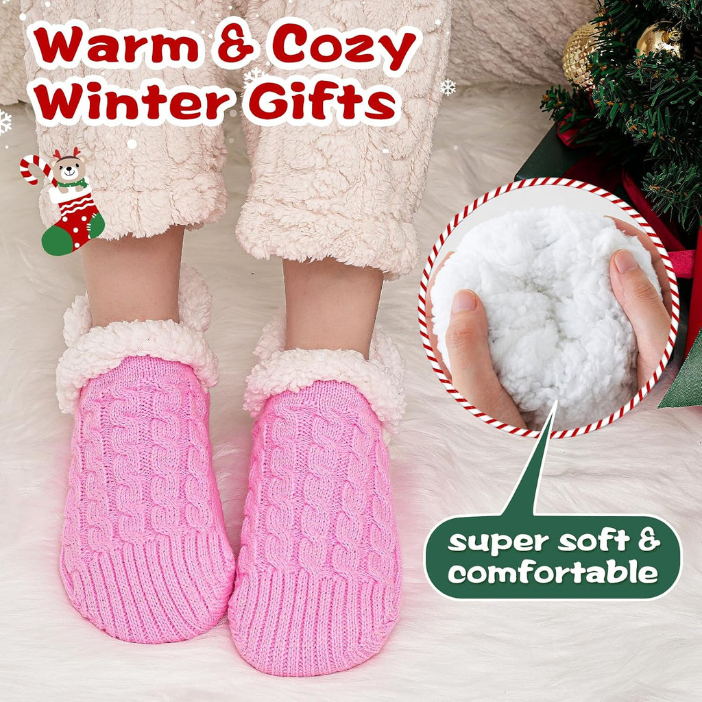 Niorasen Fluffy Slipper Socks Women Men, Winter Gift for Her, UK 4-9