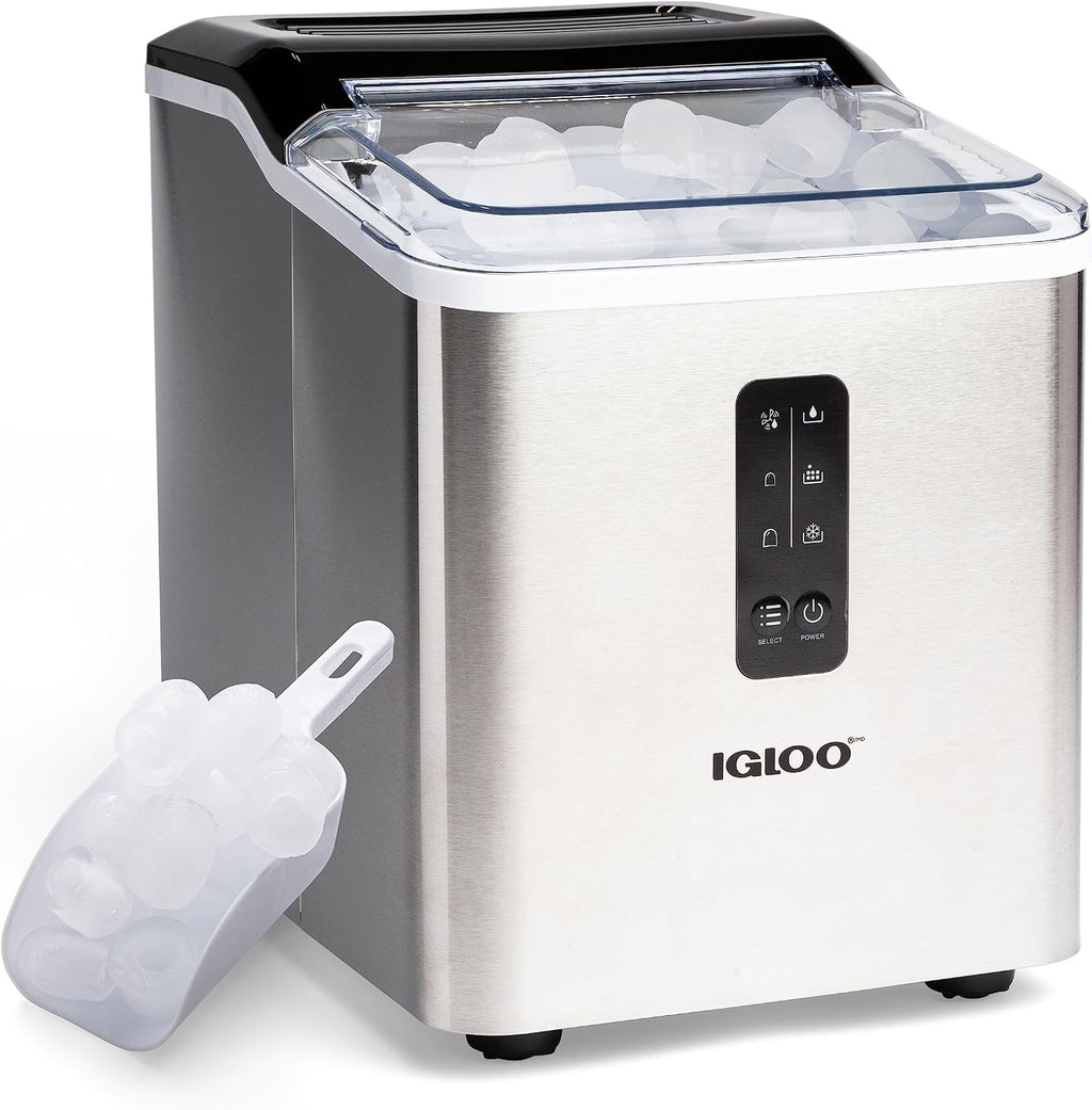 Igloo Ice Maker Countertop, Portable Ice Maker with Handle, 26lbs, Black