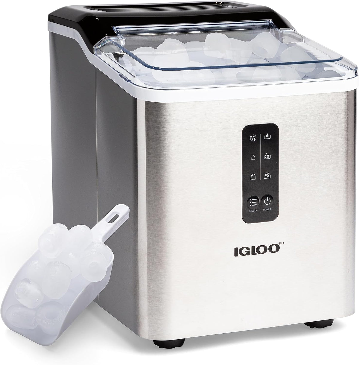 Igloo Ice Maker Countertop, Portable Ice Maker with Handle, 26lbs, Black