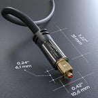 KabelDirekt – Optical Audio TOSLINK Cable – 6ft – Soundbar