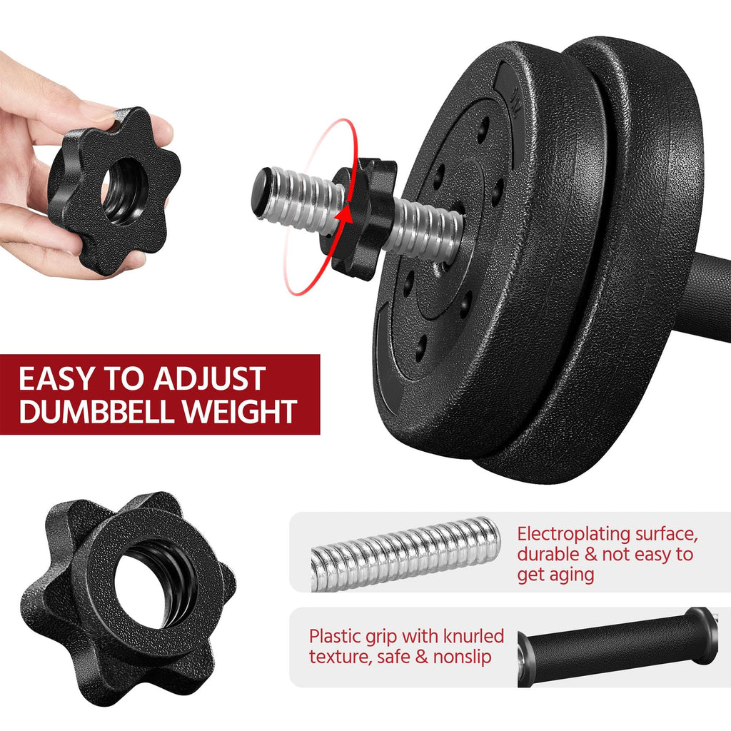 Yaheetech 30KG/25KG/20KG/15KG Adjustable Dumbbells Weight Set for Men/Women