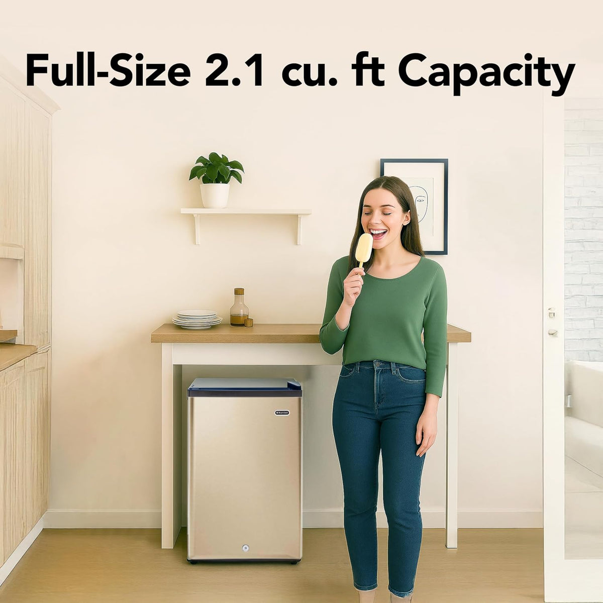 Whynter Upright Mini Freezer, 3.1 Cu Ft, Silver, CUF-301SS