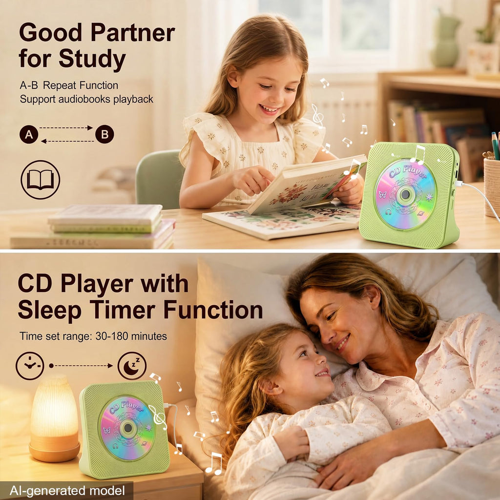 Gueray CD Player Portable Bluetooth Desktop CD Players for Home