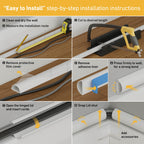 D-Line 157in Cord Cover Kit, Self-Adhesive Wire Hiders, Paintable Cable Raceway to Hide Wires on Wall, Electrical Cable Management - 10x 15.7 Lengths & 19 Accessories - 1.18" (W) x 0.59" (H) - Beige