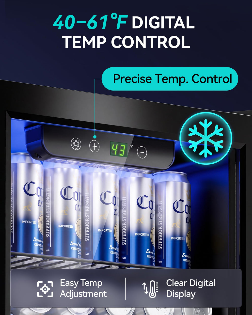 Beverage Refrigerator, 2.47 Cu.Ft Mini Fridge Beverage Cooler