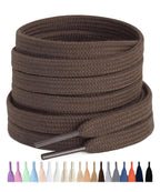 Stepace 2 Pairs Cotton Flat Shoe Laces 8mm Wide Shoelaces for Sneaker