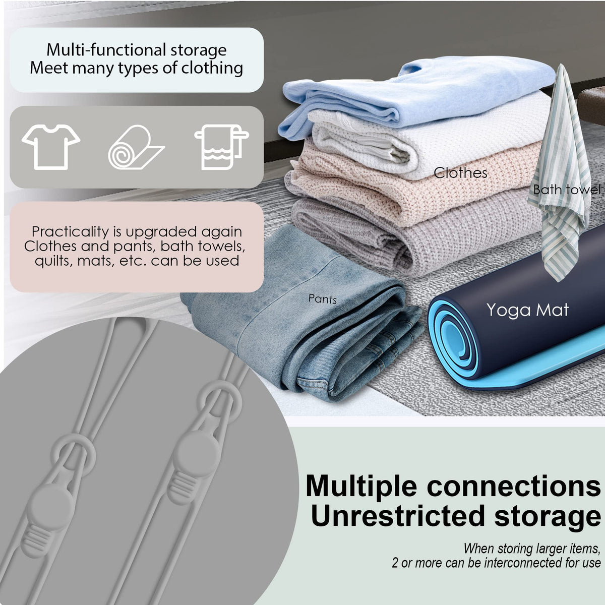 24Pcs Silicone Cable Ties, Cord Organizer Cable Management-Multi