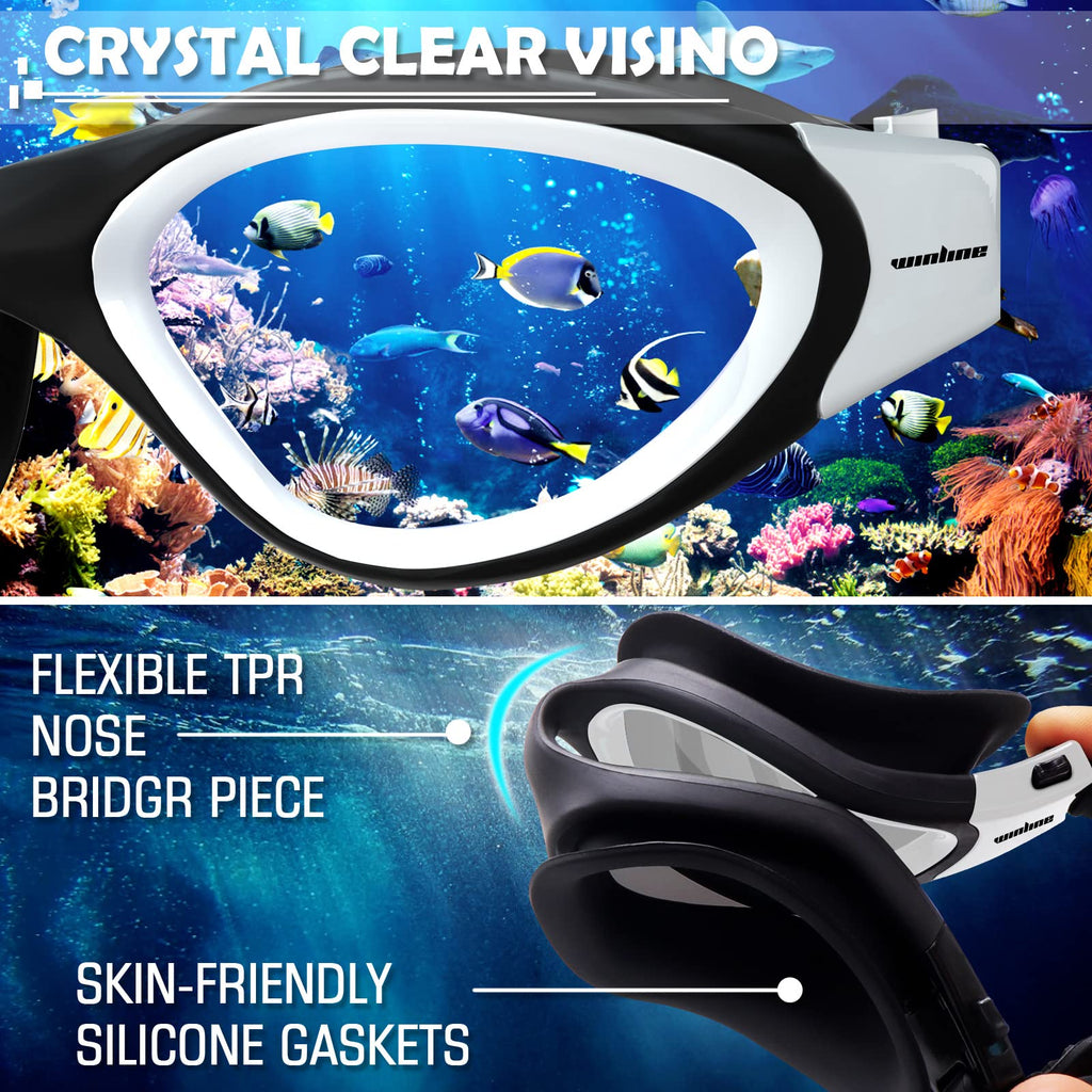 Winline Adult Swimming Goggles,Open Water Goggles Swimming Anti Fog UV Protection No Leakage Clear Vision Easy to Adjust for Adults Men Women Teenagers