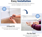 NYCENT Pre Curved Shower Door Seal Strip for 4-6mm Curved Glass – 90cm Long Pre Curved Shower Screen Seal Strip that Covers up to 20mm Gap - Perfect Transparent Shower Screen Seal Replacement