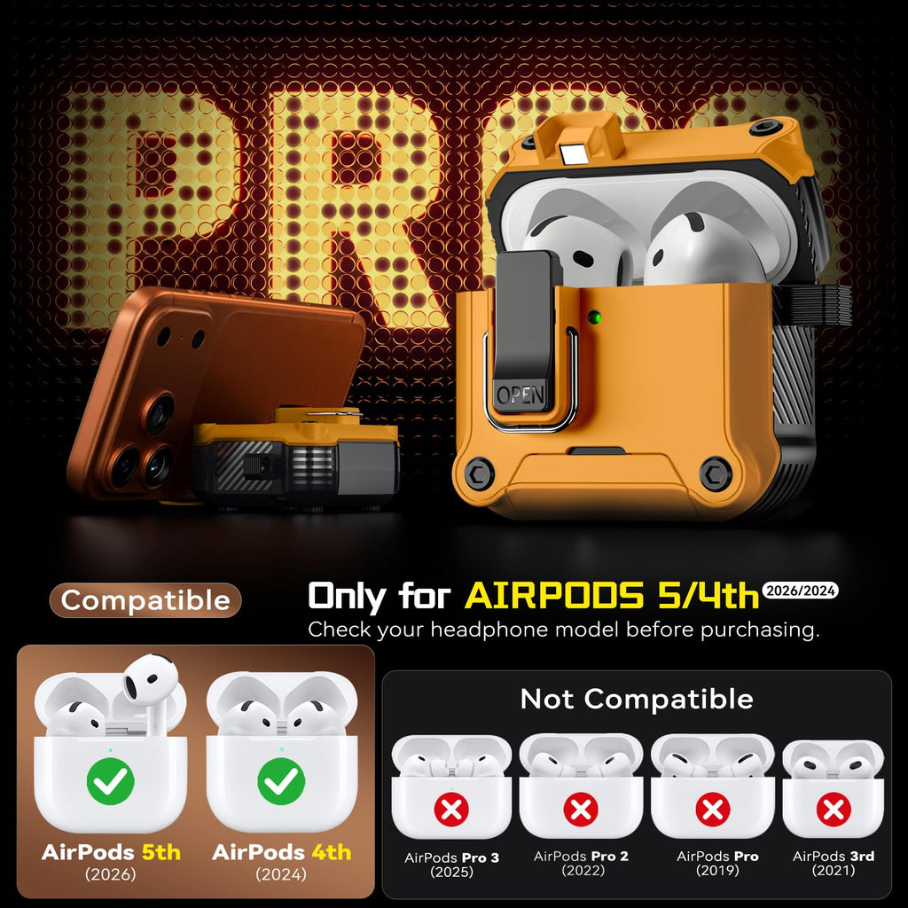 Inesore for AirPods AirPods Pro 1st/2nd Case with Secure Lock (Black)