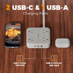 TESSAN PD 20W Surge Protector Extension Cord 5Ft, Flat Plug Power Strip