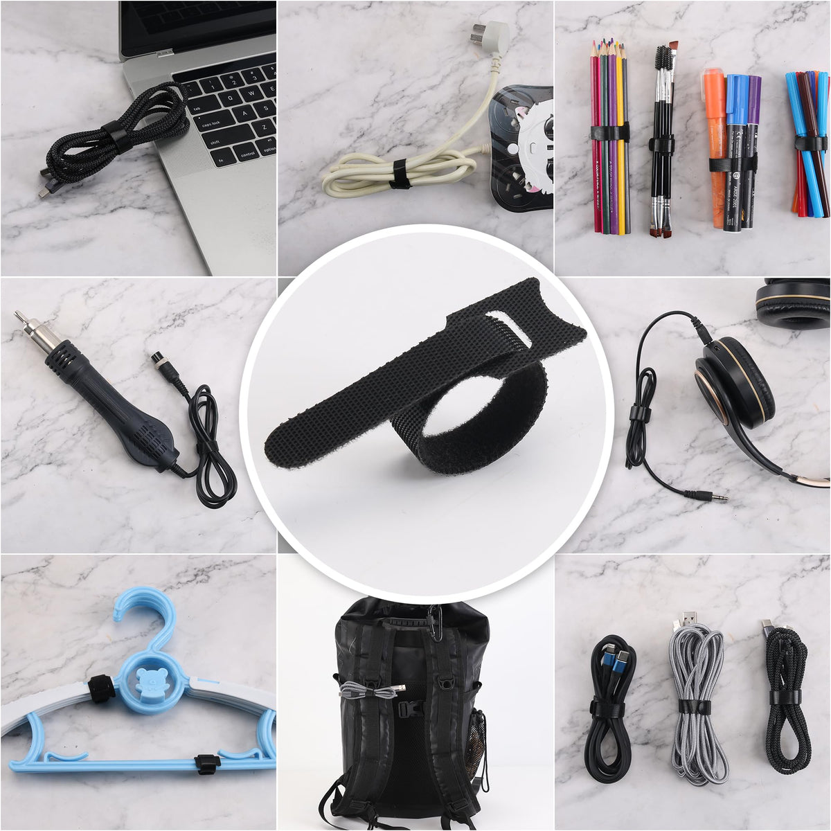 Nettbe 60 PCS 6 Inch Adjustable Cable Ties, Reusable Cord Management Straps