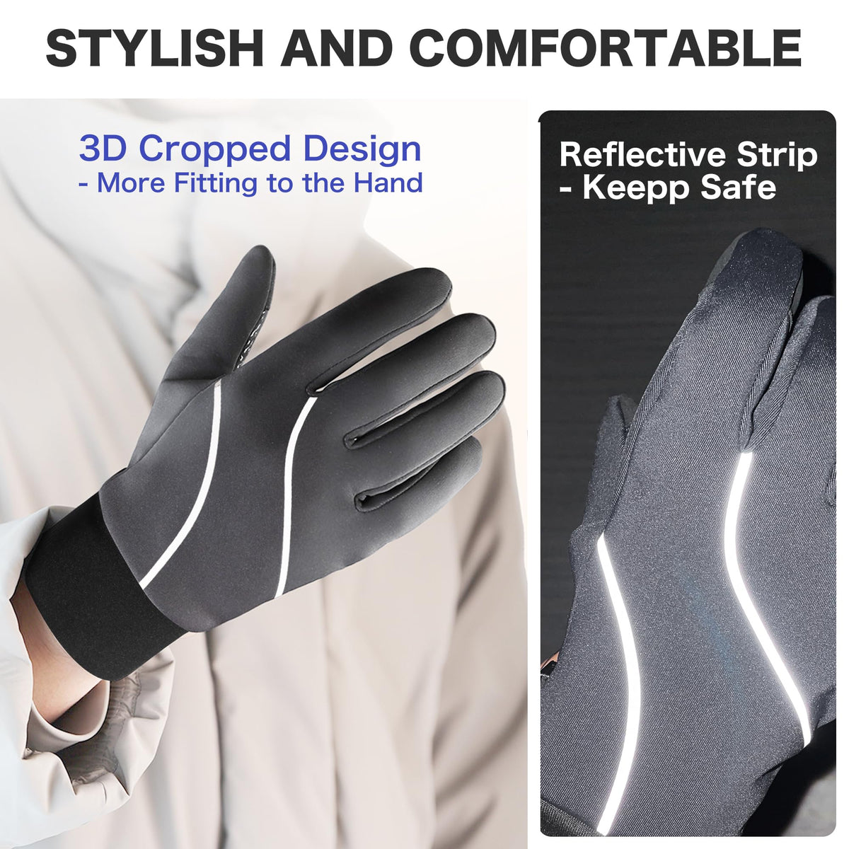 Origem Thermal Winter Gloves for Men Women, Water Resistant Cycling Gloves
