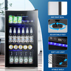 Antarctic Star 18L Mini Fridge Cooler 24Can, Beverage Refrigerator with Quiet Compressor, LED Light,Freestanding Small Fridge with Electronic Temperature Control for Home and Bar(40-61 ℉)