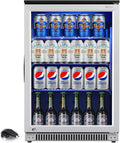 Weili 20 Inch Under Counter Beverage Refrigerator with Glass Door, 120 Can