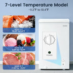 BANGSON 3.5 Cu.Ft Chest Freezer for Apartment, White
