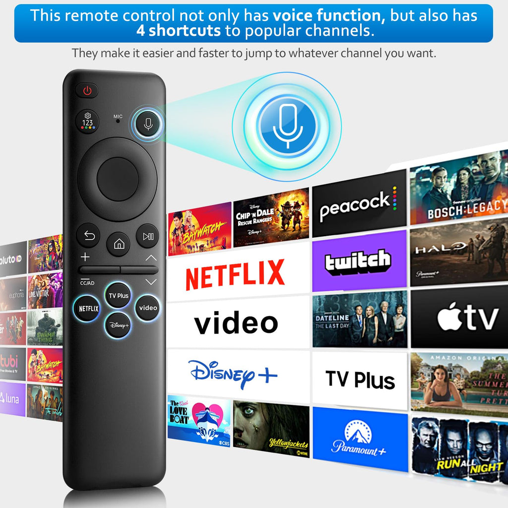 Universal for Samsung-TV-Remote-Control Replacement,Compatible with All Samsung Smart Frame Curved QLED TVs