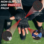 BEAST RAGE Gym Gloves Weight lifting Gloves Training Anti Slip Padded Palm Half Finger Powerlifting Workout Exercise Gloves for Men and Women