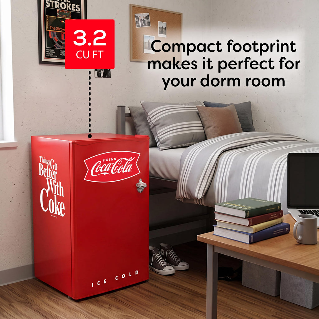 Igloo 2.6 Cu.Ft Mini Fridge with Freezer- Single Door Compact Refrigerator with Glass Shelves for Homes, Dorms & Offices- Keep Snacks, Drinks & Frozen Foods Cool with Temperature Control Fridge- White