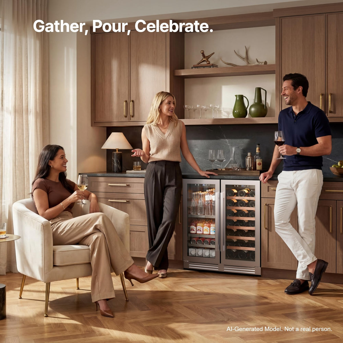 Ca'Lefort 48 Inch Wine & Beverage Refrigerator, 200 Can and 46 Bottle