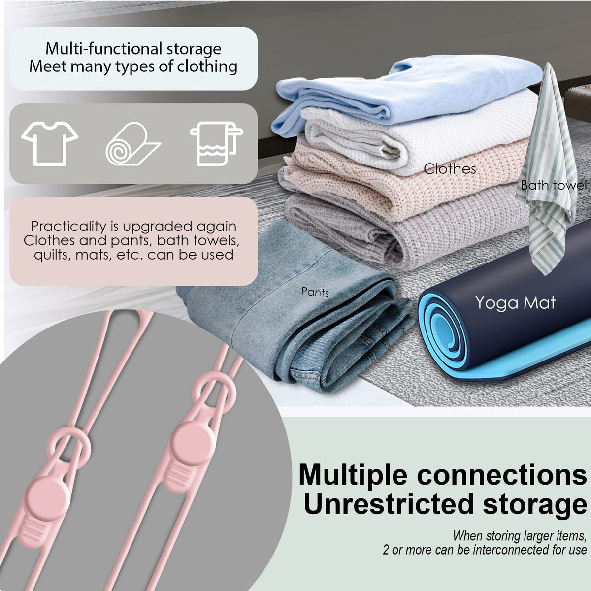 24Pcs Silicone Cable Ties, Cord Organizer Cable Management-Multi