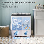 Giantex Portable Washing Machine, 20lbs Capacity, 12lbs Washer and 8lbs Spinner, Compact for Apartment RV, Gray & White, GX20313-PE
