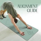 Yogii Yoga Mat - Non-Slip 6mm Thick TPE & Travel-friendly Yoga Mat - Perfect for Home & Gym Exercise Fitness & Pilates - With Laser Alignment Guides for Men & Women